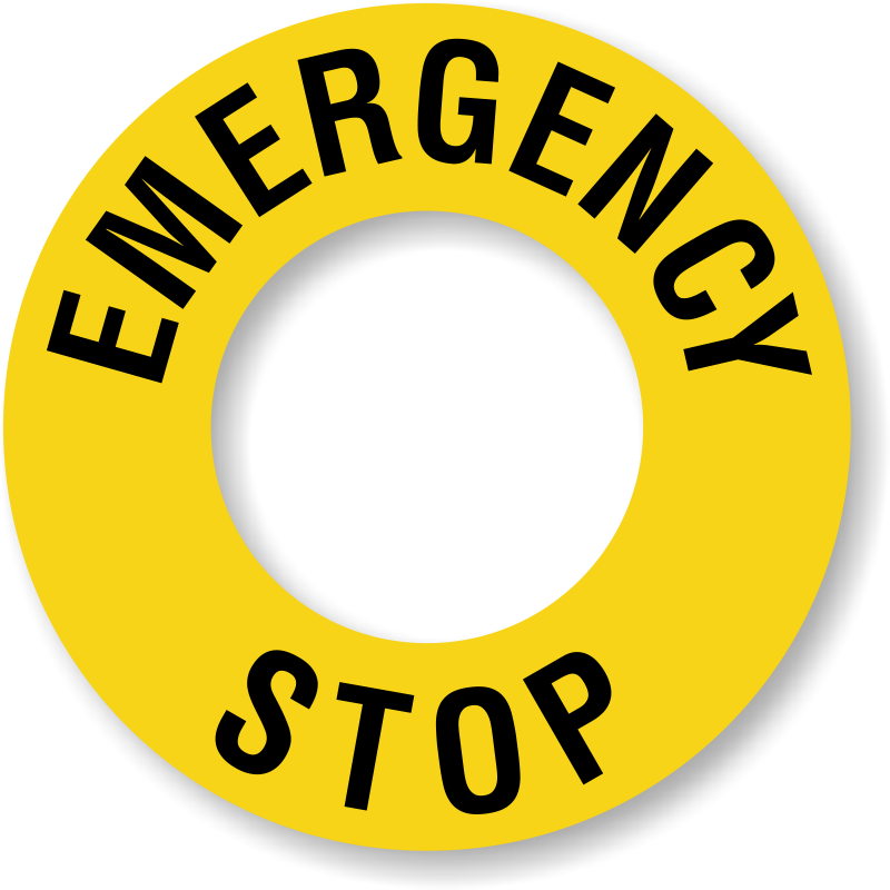 Emergency stop label