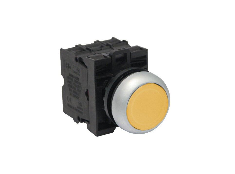 M22 Latching Yellow Illuminated Push Button Switch