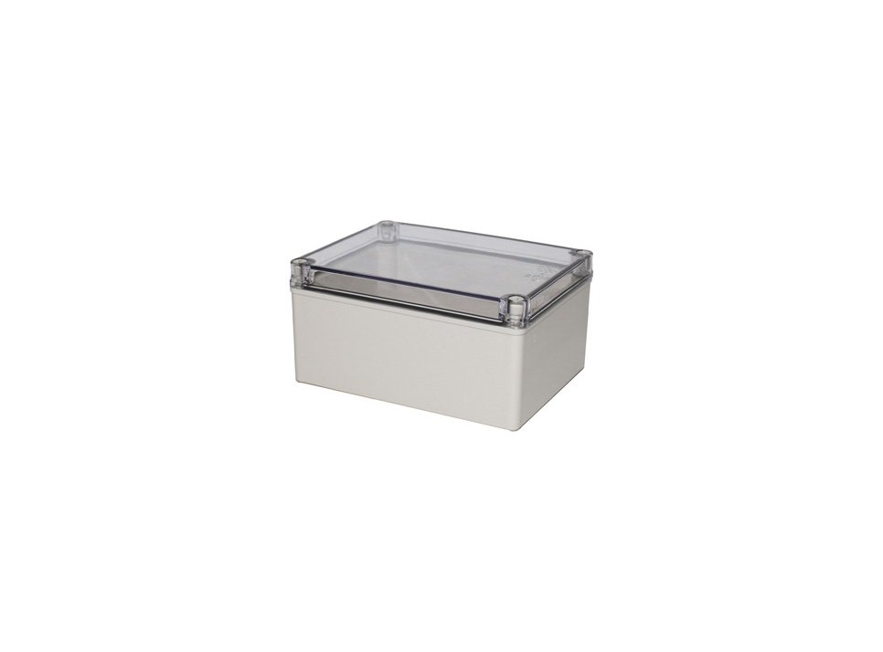 200 x 150 x 100mm Enclosure Grey ABS/PC & Clear PC Lid