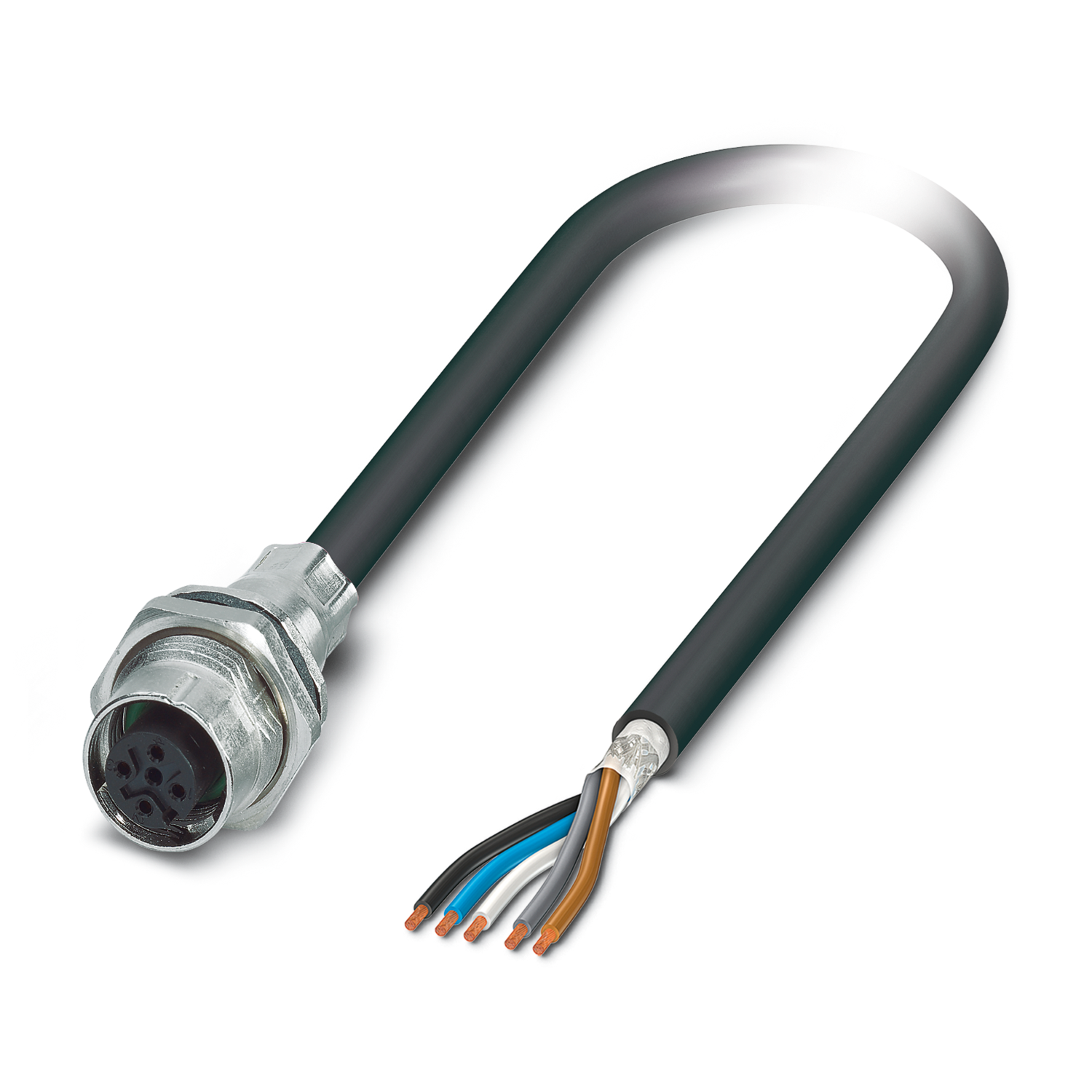 SACCBP-FS-5CON-M16/1,0-PUR SCO Device connector rear mounting