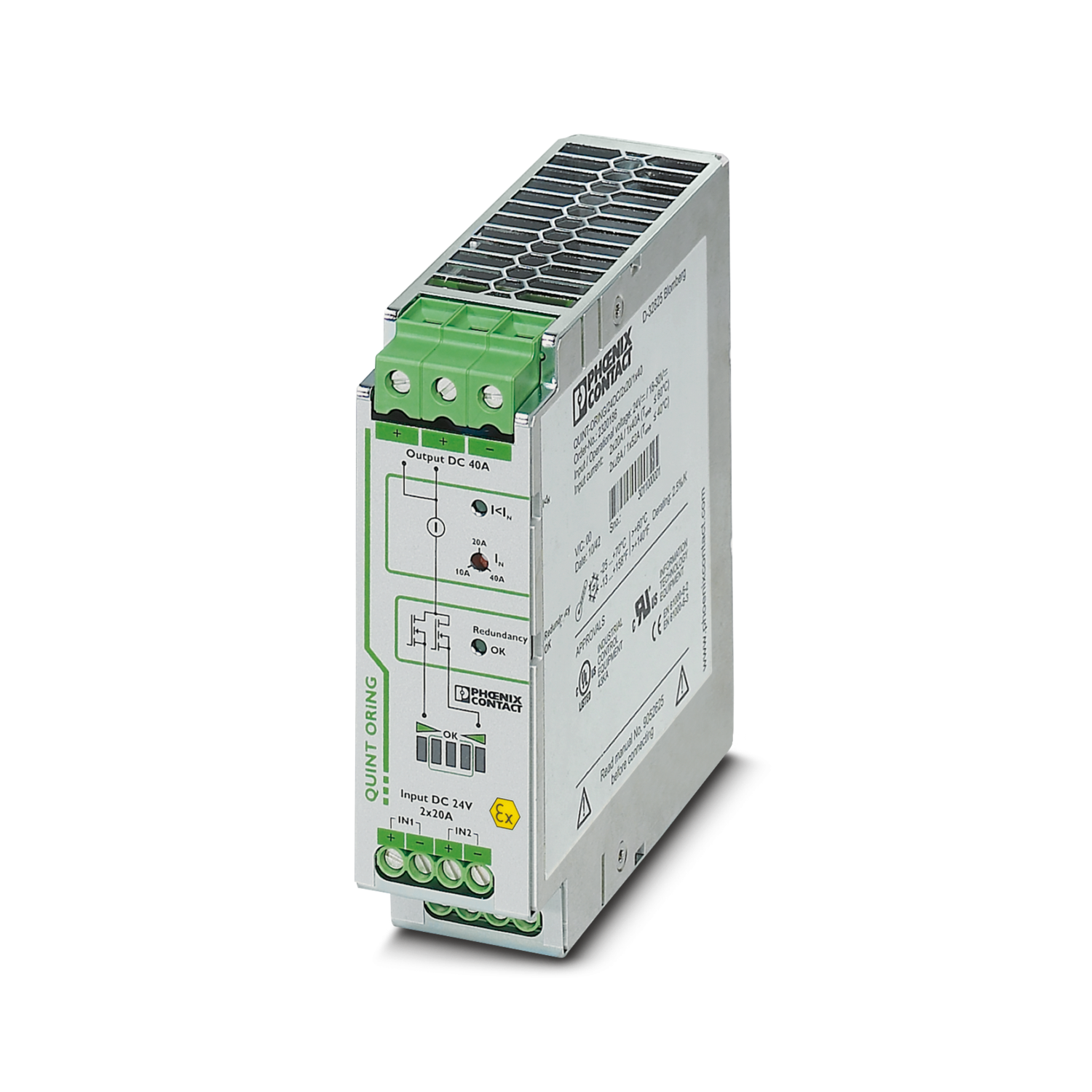 QUINT-ORING/24DC/2X20/1X40 Redundancy module, with protective coating