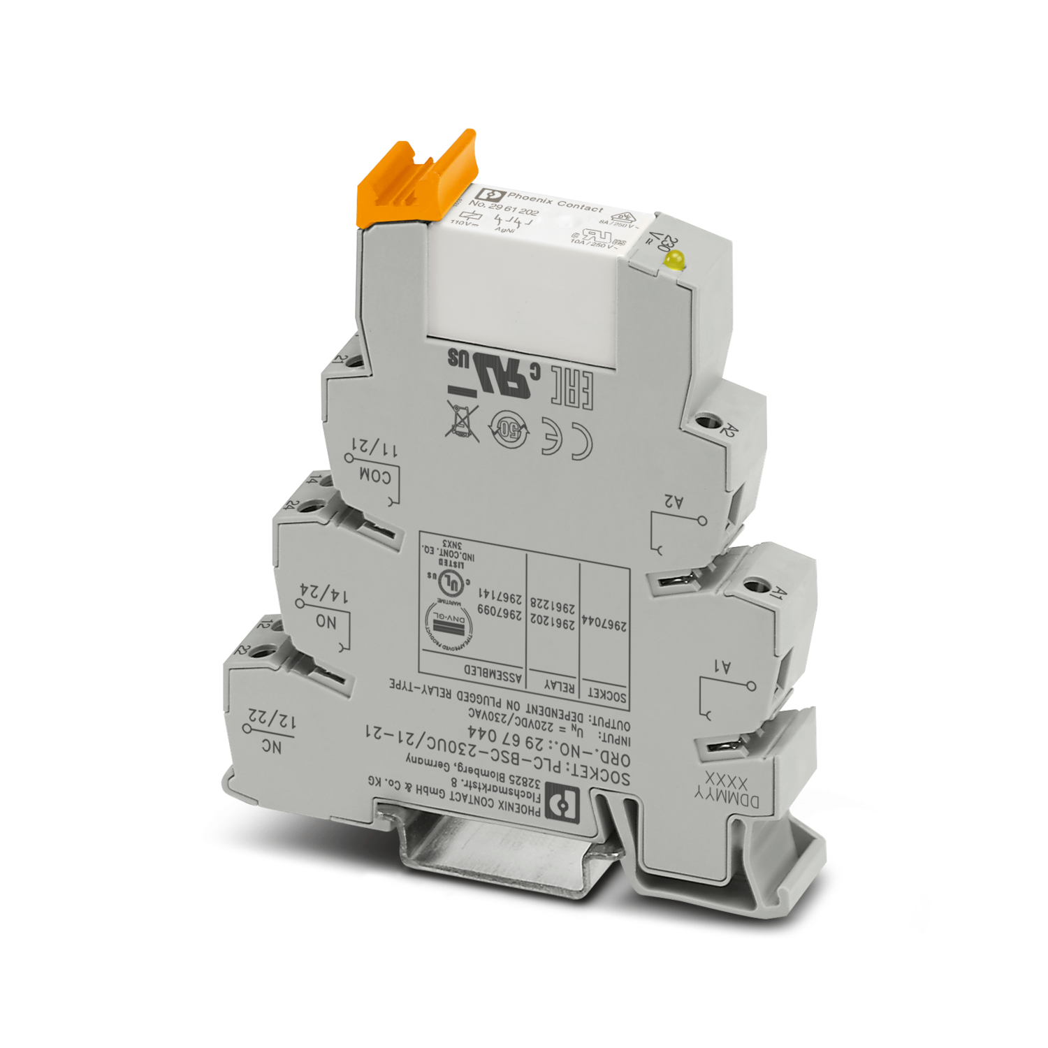 230V AC/DC Coil, 1CO 6A Contact Relay Module Assy
