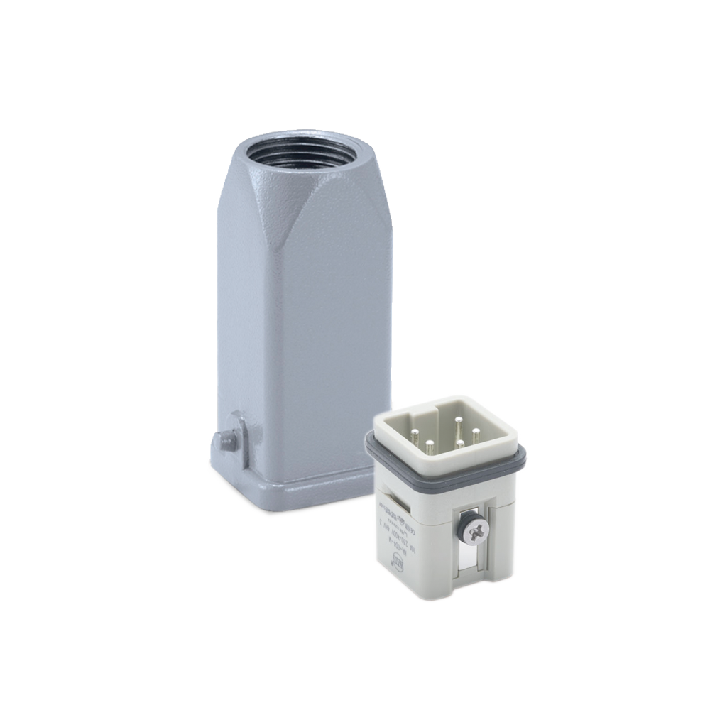 Miniature industrial multipole connector housings and inserts