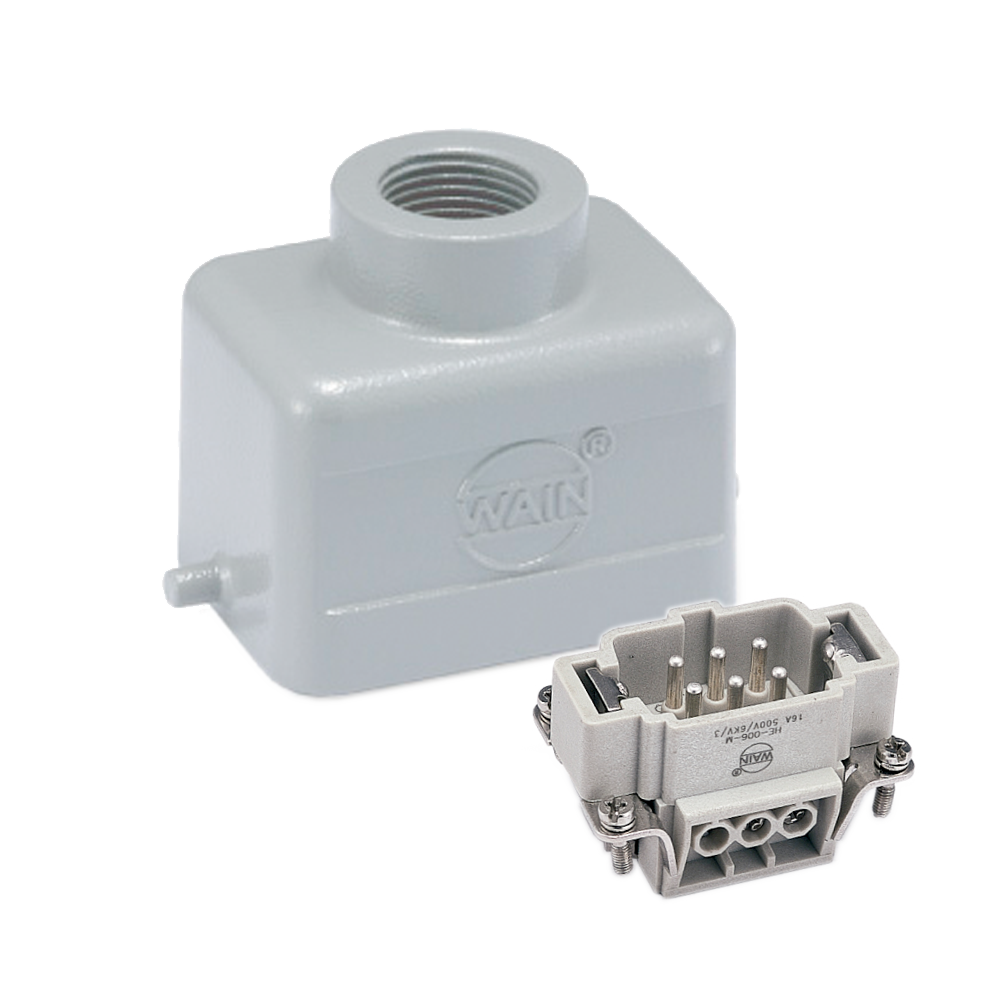 6 pole & earth industrial multipole connector housings and inserts